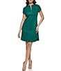 Kensie Short Sleeve Suede Zip Up Dress - Image 5
