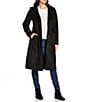 Kensie Smooth Plush Wool Oversized Notch Collar Belted Button Front Walker Coat, Color:Black - Image 3