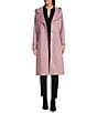 Kensie Smooth Plush Wool Oversized Notch Collar Belted Button Front Walker Coat, Color:Mauve - Image 2
