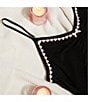 Color:Black - Image 5 - Solid Knit Sleeveless V-Neck Heart Trim Chemise