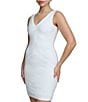 Color:Ivory - Image 4 - Stretch Bandage V Neckline Sleeveless Bodycon Mini Dress