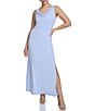 Color:Periwinkle - Image 5 - Stretch Cowl Neckline Sleeveless Maxi Dress