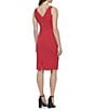 Color:Red - Image 2 - Cowl Neck Sleeveless Stretch Midi Dress