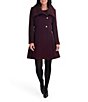 Kensie Wool Blend Envelope Collar Two Button Fit & Flare Coat - Image 1