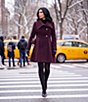 Kensie Wool Blend Envelope Collar Two Button Fit & Flare Coat - Image 5