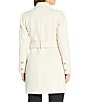 Kensie Wool Blend Oversize Collar Side Tab Button Front Walker Coat, Color:Ivory - Image 2