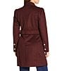 Kensie Wool Blend Oversize Collar Side Tab Button Front Walker Coat, Color:Wine - Image 2