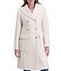Kensie Wool Blend Shawl Collar Patch Pocket Boucle Double Breasted Coat - Image 1