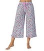 Color:Blue/Ditsy - Image 1 - Woven Ditsy Floral Cropped Sleep Pant