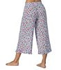 Color:Blue/Ditsy - Image 2 - Woven Ditsy Floral Cropped Sleep Pant