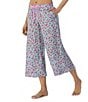 Color:Blue/Ditsy - Image 3 - Woven Ditsy Floral Cropped Sleep Pant