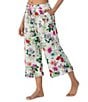 Color:Large Floral - Image 3 - Woven Large Floral Printed Cropped Sleep Pant