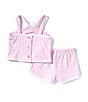 Kids Headquarters Little Girls Sleeveless Houndstooth Tank Top & Matching Shorts Set, Color:Pink - Image 2