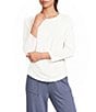 Kinesis 3/4 Sleeve Ruched Crew Neck Tee - Image 1