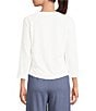 Kinesis 3/4 Sleeve Ruched Crew Neck Tee - Image 2