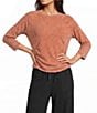 Kinesis 3/4 Sleeve Ruched Crew Neck Tee - Image 5
