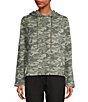 Color:Urban Chic - Image 1 - Camo Print Jacquard Long Sleeve Kangaroo Pocket Pullover Hoodie