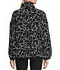 Color:Floral Strokes - Image 2 - Cinched Bungee Waist Half Zip Pullover Jacket