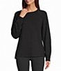 Kinesis Crew Neck Long Sleeve Side Slit Fleece Top - Image 5