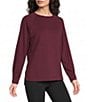 Kinesis Crew Neck Long Sleeve Side Slit Fleece Top - Image 1