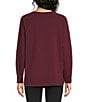 Kinesis Crew Neck Long Sleeve Side Slit Fleece Top - Image 2