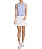 Color:Open Air and White - Image 3 - Crew Neck Striped Print Ribbed Knit Sleeveless Tank