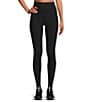 Color:Black - Image 1 - High Rise Ankle Length Ribbed Ottoman Pull-On Leggings