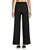 Color:Black - Image 2 - High Waisted Wide Leg Jersey Knit Pants