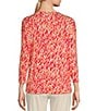 Color:Brushstroke - Image 2 - Knit Jersey Brushstroke 3/4 Sleeve Perfect Tee Shirt