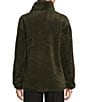 Color:Deep Depths - Image 2 - Knit Long Sleeve Zip Neck Sherpa Pullover