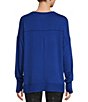 Color:Sodalite Blue - Image 2 - Lifestyle Long Sleeve Jewel Neck Kangaroo Pocket Sweatshirt