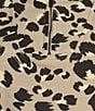 Color:Mega Cheetah - Image 4 - Long Sleeve Mock Neck Half Zip Ribbed Pullover