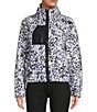 Color:Digital Animal - Image 3 - Long Sleeve Retro Front Zip Sherpa Jacket