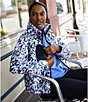Color:Digital Animal - Image 4 - Long Sleeve Retro Front Zip Sherpa Jacket