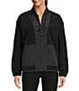 Kinesis Mixed Fleece V-Neck Long Sleeve Jacket, Color:Black - Image 1