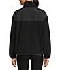 Kinesis Mixed Fleece V-Neck Long Sleeve Jacket, Color:Black - Image 2