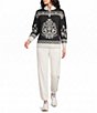 Kinesis Patterned Quarter-Zip Mock Neck Long Sleeve Sweater - Image 3