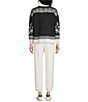 Kinesis Patterned Quarter-Zip Mock Neck Long Sleeve Sweater - Image 4