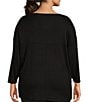 Color:Black - Image 2 - Plus Size 3/4 Sleeve Perfect Tee
