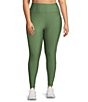 Color:Vineyard Green - Image 1 - Plus Size High Rise Moisture Wicking Ankle Leggings