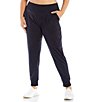 Color:Navy - Image 1 - Plus Size High Rise Pull-On Slim Joggers