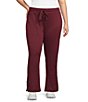 Color:Windsor Wine - Image 1 - Plus Size Mid Rise Pull-On Boot Cut Coordinating Pants
