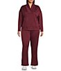 Color:Windsor Wine - Image 3 - Plus Size Mid Rise Pull-On Boot Cut Coordinating Pants