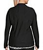 Color:Black - Image 2 - Plus Size Performance Zip Front Long Sleeve Jacket