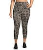 Color:Toffee Swirl - Image 1 - Plus Size Toffee Swirl Print High Rise 7/8 Leggings