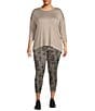 Color:Toffee Swirl - Image 3 - Plus Size Toffee Swirl Print High Rise 7/8 Leggings
