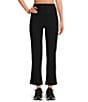 Color:Black - Image 1 - Ribbed High Waisted Cropped Bootcut Pants