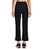Color:Black - Image 2 - Ribbed High Waisted Cropped Bootcut Pants
