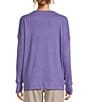 Color:Aster Purple - Image 2 - Ribbed Knit Long Sleeve Crew Neck Pullover