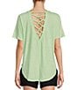 Color:Patina Green - Image 2 - Short Sleeve Braid Back Tee Shirt